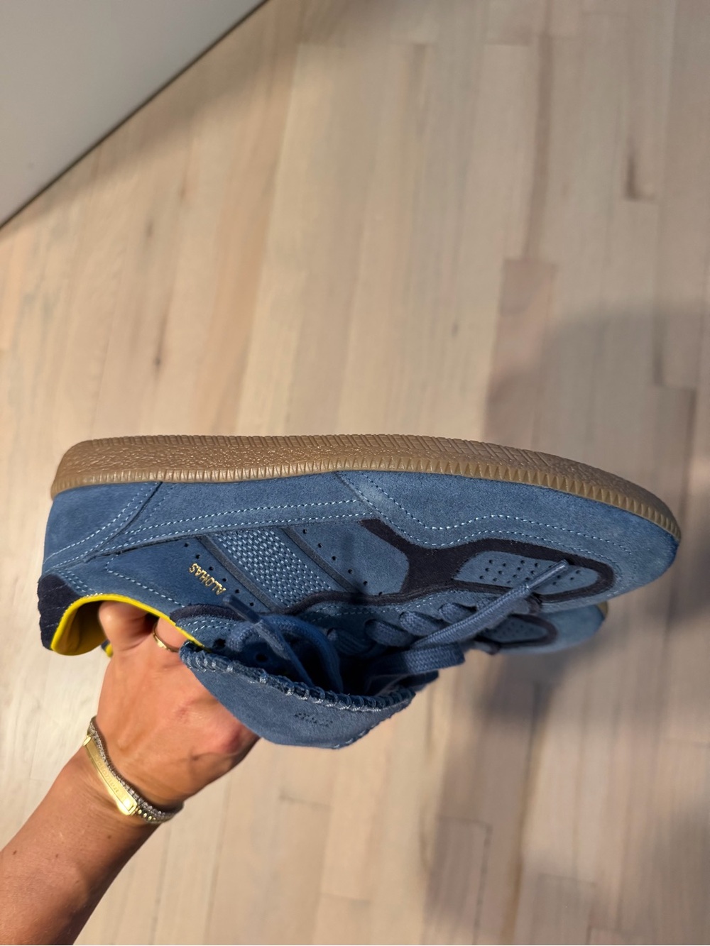 ALOHAS TB.490 CLUB SUEDE BLUE LEATHER SNEAKERS - Picture 5 of 7